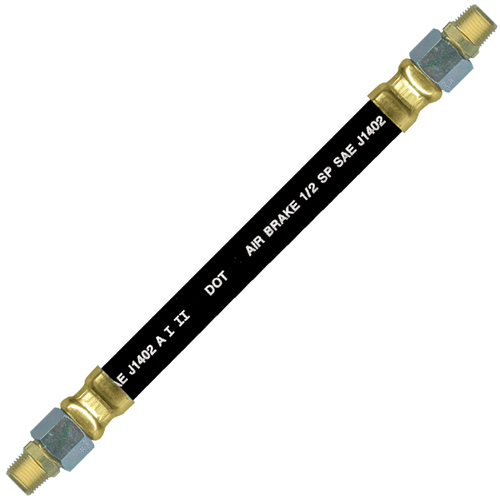 1/2 x 48" Black Rubber DOT SAE J1402 Air Brake Hose Assembly  HAB-8-48C-SW