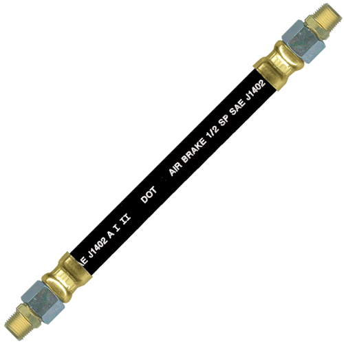 1/2 x 56" Black Rubber DOT SAE J1402 Air Brake Hose Assembly  HAB-8-56C-SW