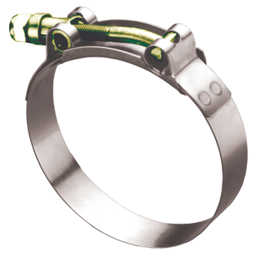 3.31 - 3.63" T-Bolt Clamp - S/S Band - Ferrous Bolt  HC3-350
