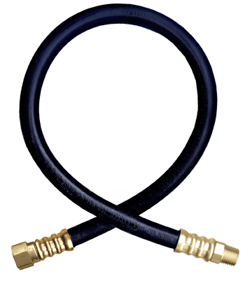 1/4 x 60" Female 45° SAE - Male NPT - Type I Nitrile Rubber Natural Gas Hose Assembly  I4C60FS6MP6