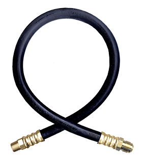 3/8 x 120" Male NPT - Male 45° SAE - Type I Nitrile Rubber Natural Gas Hose Assembly  I6C120MP6MS6