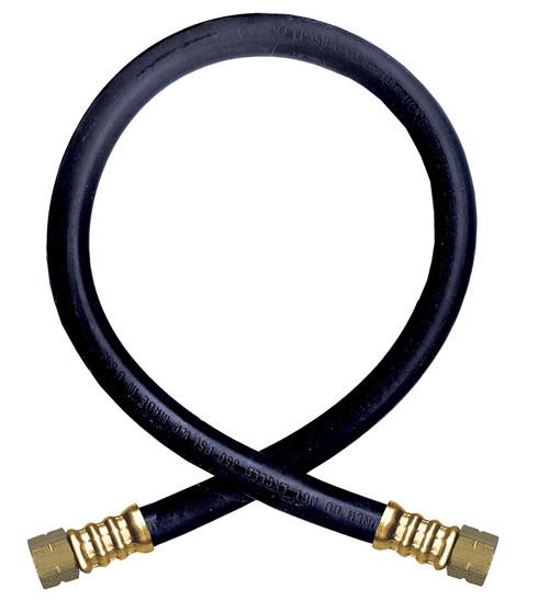 3/8 x 24" Female Weld Thread (9/16-18 LH) - Type I Nitrile Rubber Natural Gas Hose Assembly  I6C24FWFW