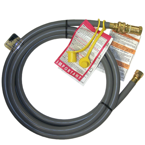 3/8 x 120" Female 45° SAE - Male QD Nipple - Type I Thermoplastic Natural Gas Hose Assembly  I6NGTC120FS6QDN