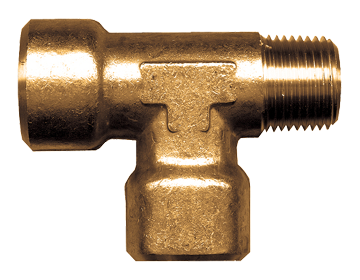 1/4 x 1/4  x 1/4" Lead Free Forged Brass Female NPT - Male NPT - Female NPT Tee  LF-107-B