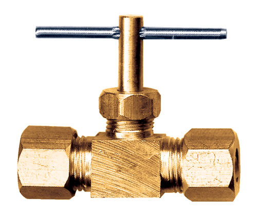 3/8" Lead Free Brass Metal Line Compression Needle Valve  LF-3062-6