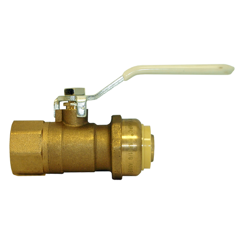 1/2" Brass Female NPT - CTS Push-To-Connect Bite-Force Ball Valve  LF-BVBF2126-10
