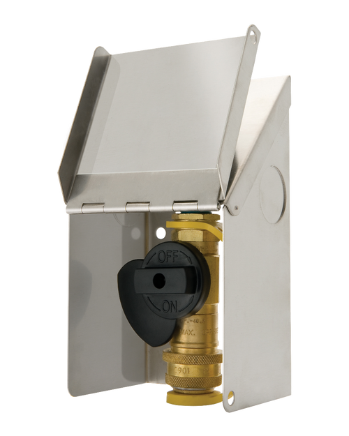 1/2" GAS-FLO® Stainless Steel Natural Gas/Propane Outlet Box w/QDC  NGO-4