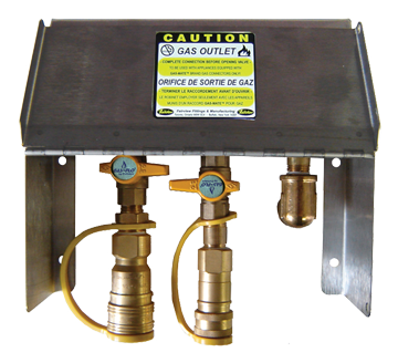 3/8 x 1/2" GAS-FLO® Stainless Steel Natural Gas/Propane Dual Outlet Box w/QDC  NGO-5