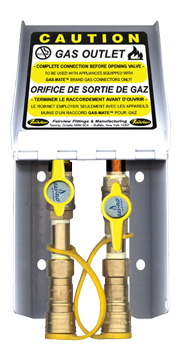 3/8" GAS-FLO® Stainless Steel Natural Gas/Propane Dual Outlet Box w/QDC  NG-OUTLET-DUAL