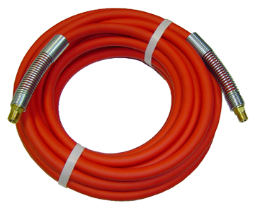 3/8 x 1/4" x 50' Red PVC Air Hose Assembly w/Spring Guard  PAR6RED-50B-SG