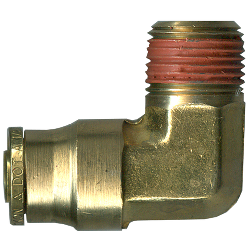 1/4 x 1/4" Brass DOT Push-To-Connect - Male NPT 90° Elbow  PC1469-4B