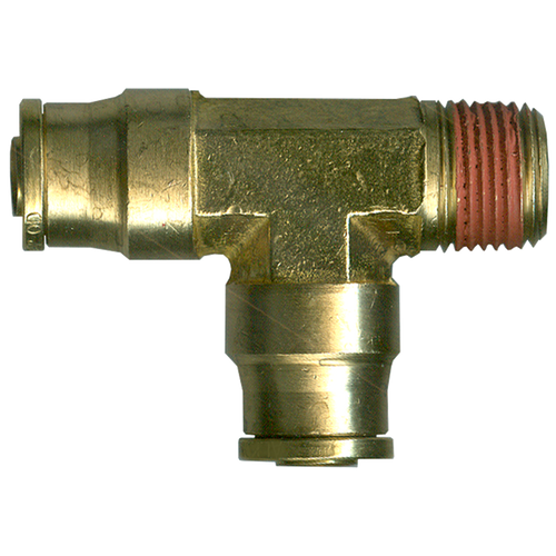 1/4 x 1/8 x 1/4" Brass DOT Push-To-Connect - Male NPT - Push-To-Connect Tee  PC1471-4A