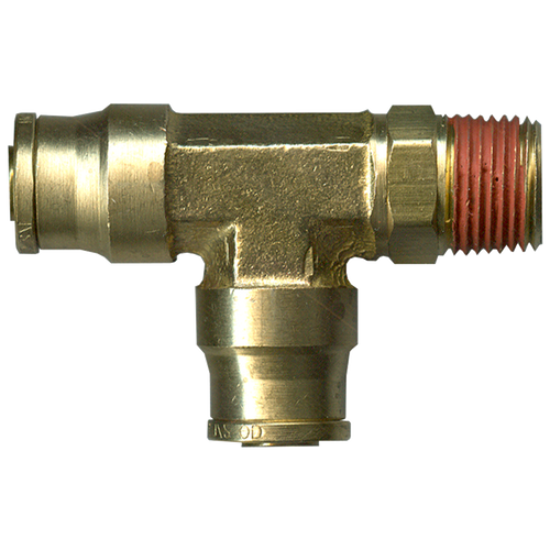 3/8 x 3/8 x 3/8" Brass DOT Push-To-Connect - Male NPT Swivel - Push-To-Connect Tee  PC1471SW-6C