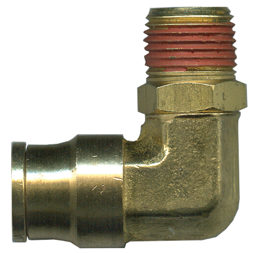 5/32" x 10-32 Brass Push-To-Connect - Male NPT Swivel 90° Elbow  PC69SW-2-1/2X0