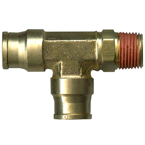 3/8 x 3/8 x 3/8" Brass Push-To-Connect - Male NPT Swivel - Push-To-Connect Tee  PC71SW-6C
