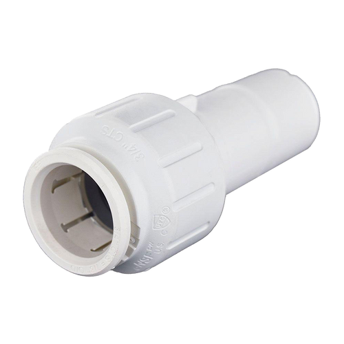 1/2 x 3/4" JG® White Polypropylene CTS Twist Lock - Male Stem Connector  PEI062820