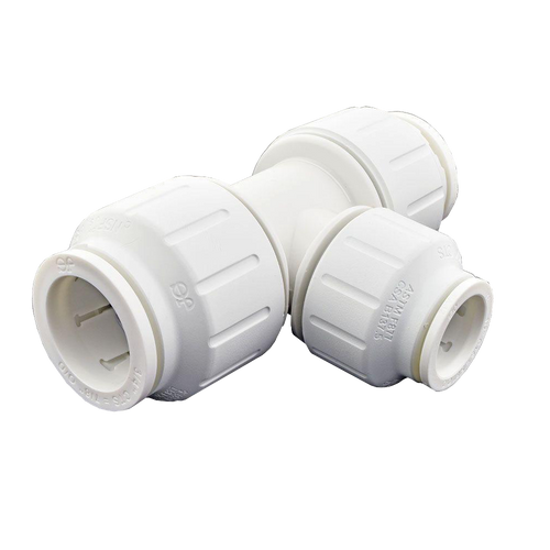 1/2 x 1/2 x 3/4" JG® White Polypropylene CTS Twist Lock Reducing Tee  PEI3028C