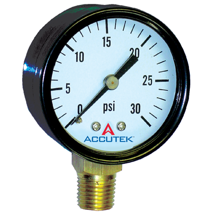 0-30 PSI  - 2" Dry - Steel Case - Brass Stem Mount - Pressure Gauge  PG-30SD2