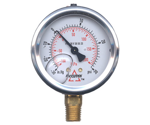 30-0-30 VAC/PSI  - 2" Dry - Stainless Case - Brass Stem Mount - Vacuum/Pressure Gauge  PG-30V30SD2