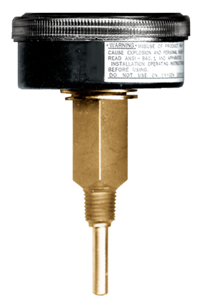 0-55 PSI  - 3-1/2" Dry - Steel Case - Brass Center Back Mount - Temperature & PSI Tridicator  PG-55/250CTR35-D