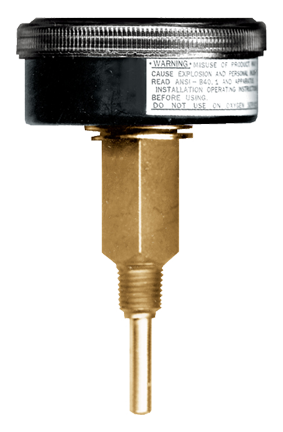 0-75 PSI  - 2-1/2" Dry - Steel Case - Brass Center Back Mount - Temperature & PSI Tridicator  PG-75/320TR25-1