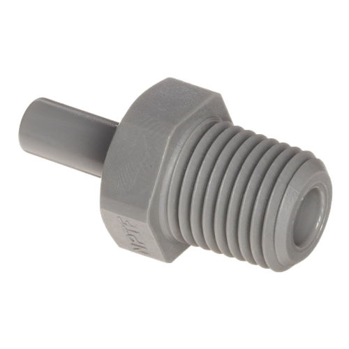3/8 x 1/4" JG® Grey Acetal Male Stem - Male NPT Adapter  PI051222S