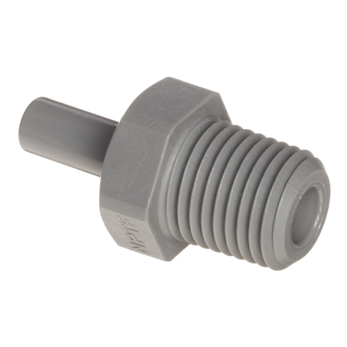 1/2 x 1/2" JG® Grey Acetal Male Stem - Male NPT Adapter  PI051624S