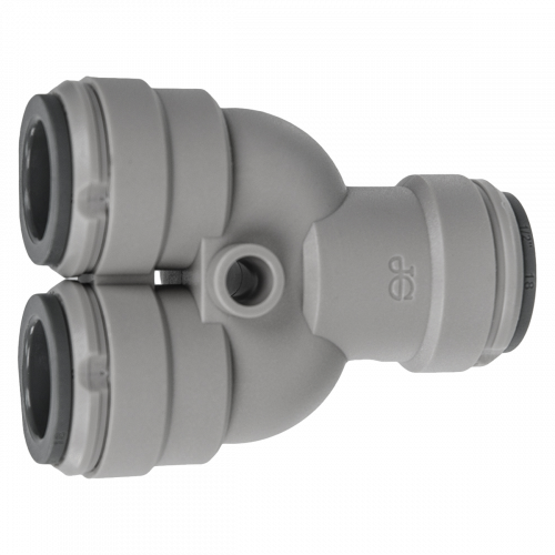 3/8" JG® Grey Acetal Push-To-Connect Two Way Divider  PI2312S