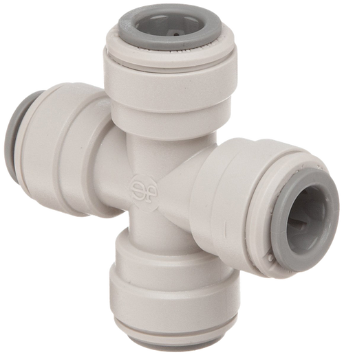 3/8" JG® Grey Acetal Push-To-Connect Cross  PI4712S
