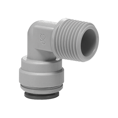 1/4 x 3/8" JG® Grey Acetal Push-To-Connect - Male NPT 90° Elbow  PI480823S