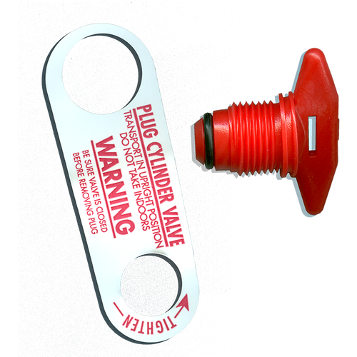 Hi-Viz Red Plastic POL (CGA510) Sealing Plug w/Strap  PLUG-POL