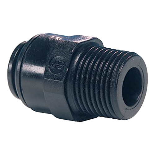 8mm x 1/4" JG® Black Acetal Push-To-Connect - Male BSPT Connector  PM010802E