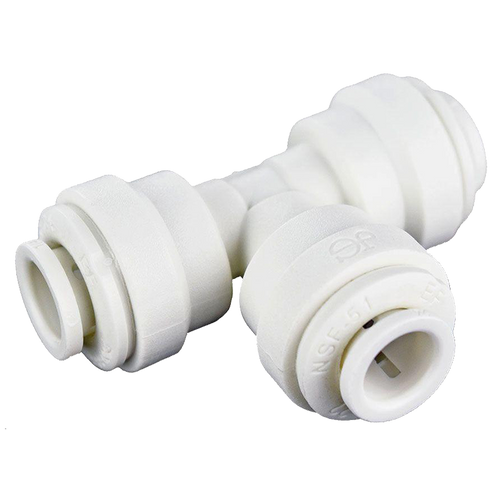 1/4" JG® White Polypropylene Push-To-Connect Tee  PP0208W