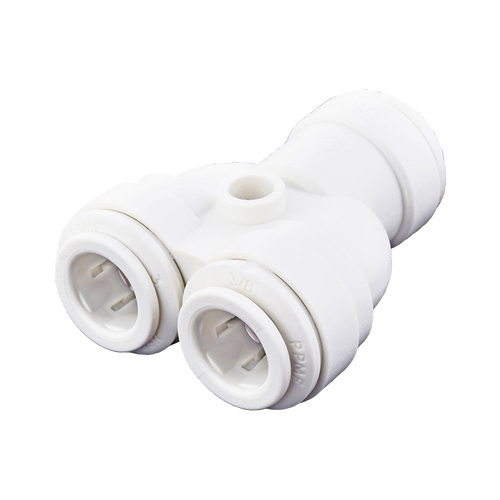1/4" JG® Black Polypropylene Push-To-Connect Two Way Divider  PP2308E