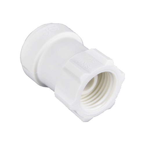 1/4 x 7/16"-24 JG® White Polypropylene Push-To-Connect - Female UNS Faucet Connector  PP3208U7W