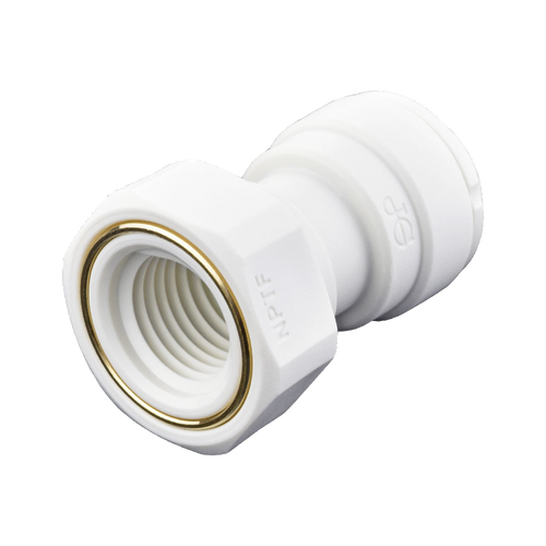 1/4 x 1/4" JG® White Polypropylene Push-To-Connect - Female NPT Connector  PP450822W