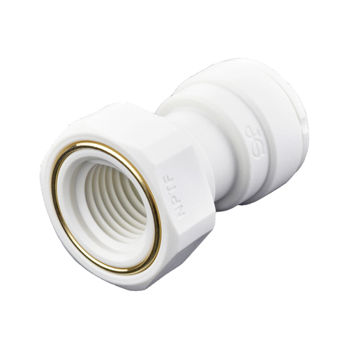 3/8 x 1/4" JG® White Polypropylene Push-To-Connect - Female NPT Connector  PP451222W