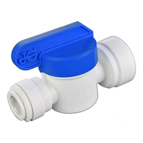 1/2 x 3/8" JG® White Polypropylene Push-To-Connect - Female NPT Shut Off Valve  PPSV451223W