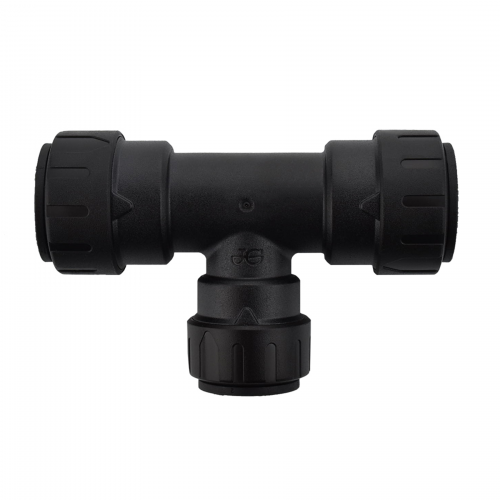 1/2 x 1/2 x 3/4" JG® Black Polysulfone CTS Twist Lock Reducing Tee  PSEI3028CE