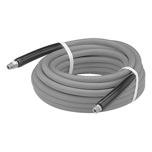 3/8" x 50' Grey 6000 PSI Two Wire Male NPT Solid/Swivel Pressure Wash Hose Assembly  PW4A-6-50