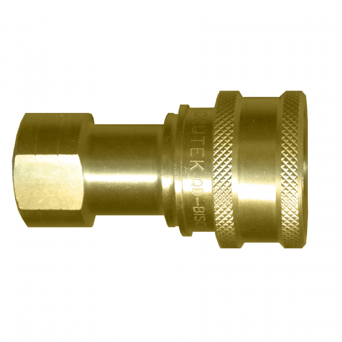 3/4 x 3/4" Brass ISO "B" Hydraulic Q/D Coupler - Female NPT  QD-BISOBC12-12F