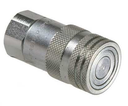 1/4 x 1/4" Steel ISO 16028 "Bobcat" Hydraulic Q/D Flush Face Coupler - Female NPT  QD-HTMAC4-4F