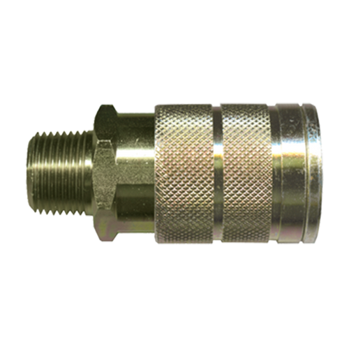 1/2 x 1/2" Steel Industrial Pneumatic Q/D Coupler - Male NPT  QD-INDMC8-8M
