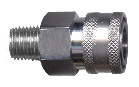 1/4" Stainless Steel Pressure Washer Q/D Coupler - Male NPT  QD-SSTC4-4M