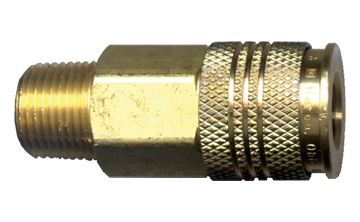 1/4 x 1/4" Steel Universal Aro/Industrial/Tru-Flate Q/D Coupler - Male NPT  QD-UNIAC4-4M