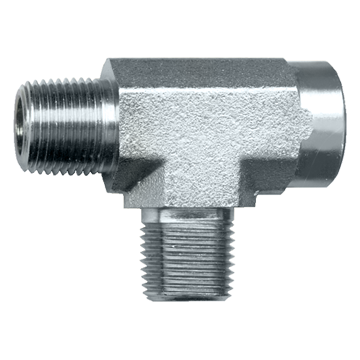 3/4 x 3/4 x 3/4" Steel Male NPT - Female NPT - Male NPT Tee  S1004-E