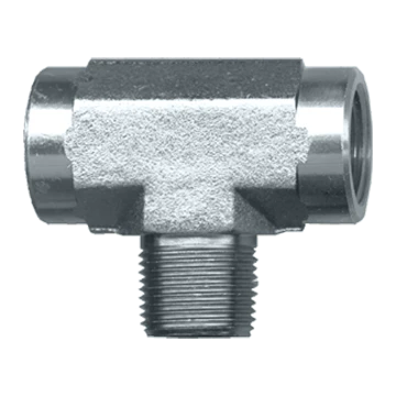 3/8 x 3/8 x 3/8" Steel Female NPT - Female NPT - Male NPT Tee  S1006-C