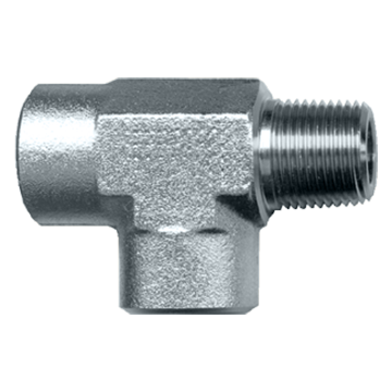1/2 x 1/2 x 1/2" Steel Female NPT - Male NPT - Female NPT Tee  S1007-D