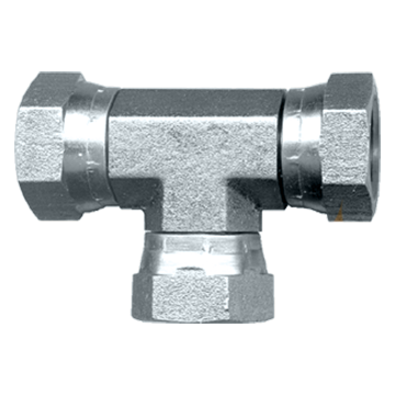 1/4" Steel Female NPSM Swivel - Female NPSM Swivel - Female NPSM Swivel Tee  S1111-B