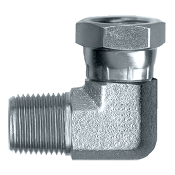 1-1/2 x 1-1/2" Steel Male NPT - Female NPSM Swivel 90° Elbow  S1116-KK
